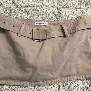 Abercrombie Tan Belted Skort